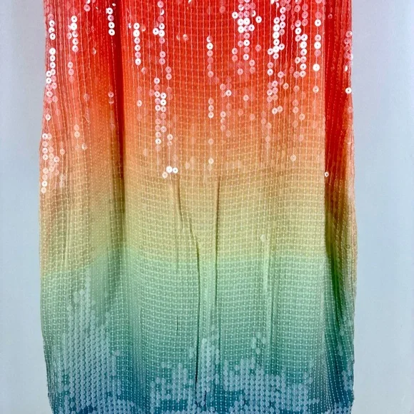 Veronica Beard Leda Sequin Midi Dress Ombre Multi 4 6 NWT Gradient Column Glam - Picture 11 of 17